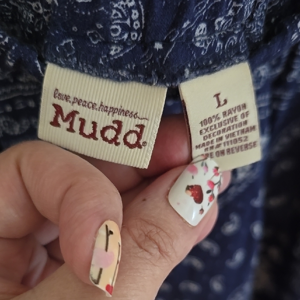 Mudd Blue and White Abstract Joggers - Picture 2 of 7